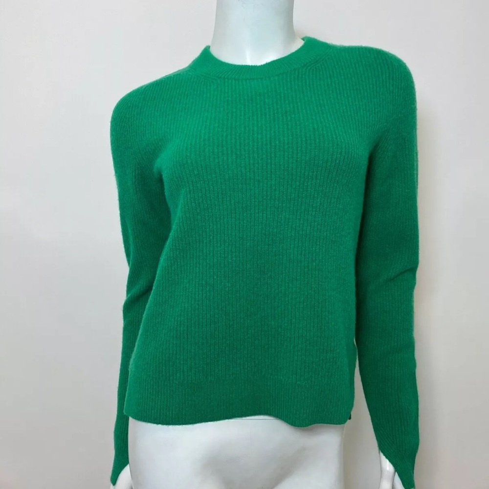 rag & bone | Valentina Cropped Cashmere Kelly Green Crewneck Sweater